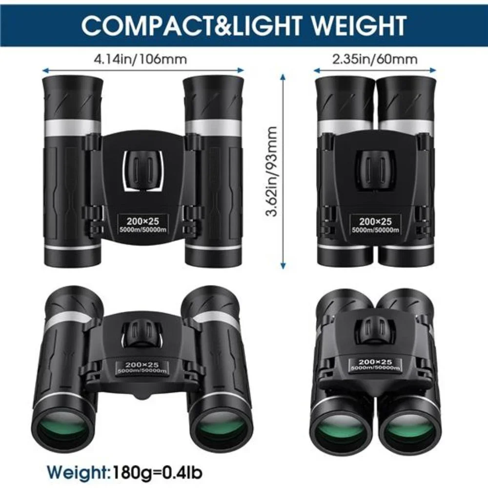 200x25 High Powered Mini Pocket Binoculars, Waterproof - Multi-use